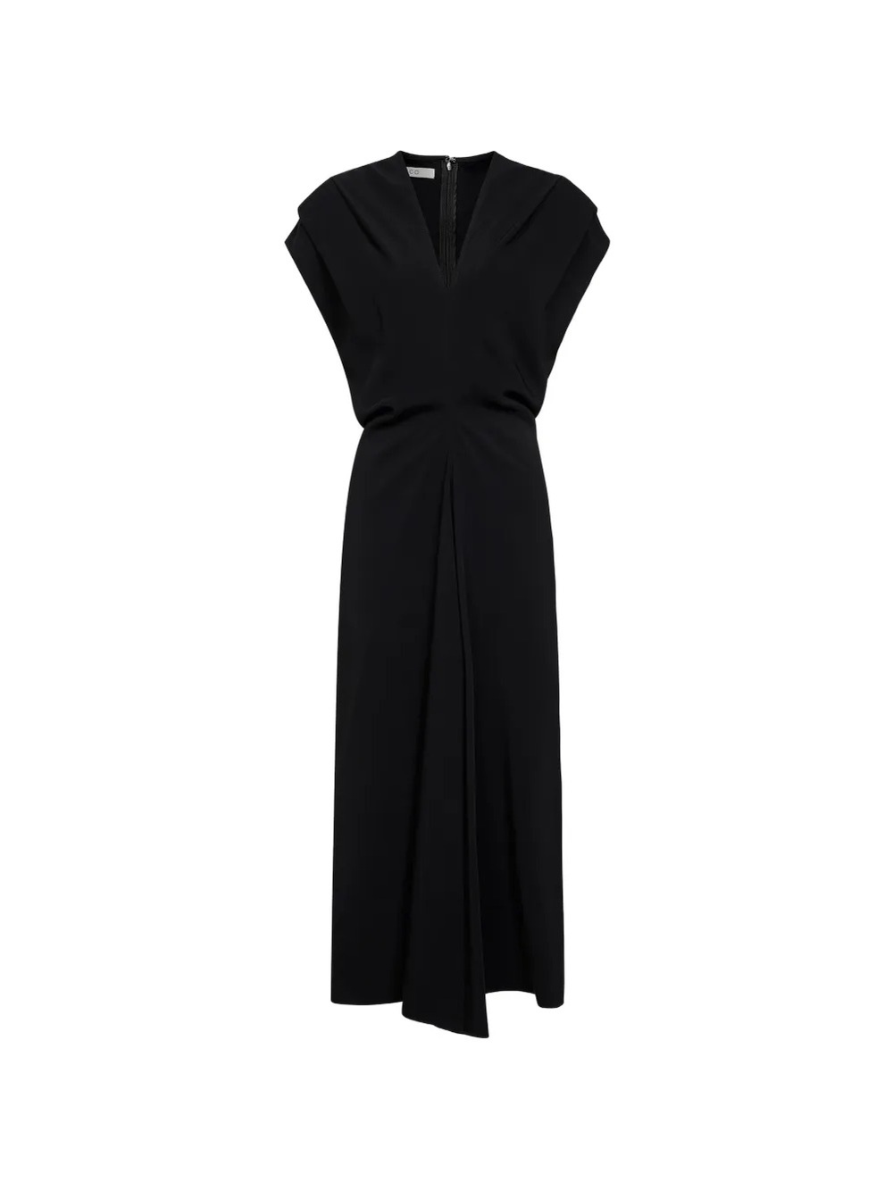 Black/Navy Draped V-Neck Maxi Dress